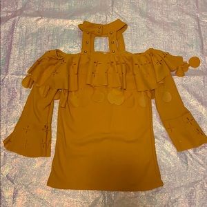 Designer Mustard off the Shoulder Blouse